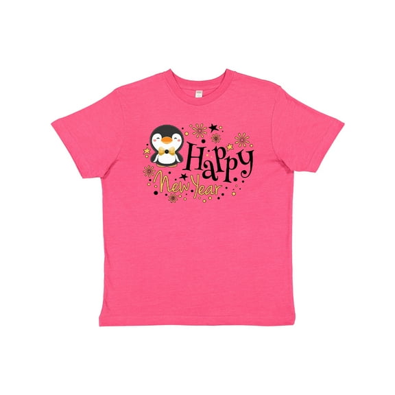 Inktastic Happy New Year with Cute Penguin Youth T-Shirt