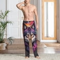 thumbnail image 5 of Uemuo Colorful Wolf Head A Pattern Men's Wide Leg Palazzo Lounge Pants with Pockets Light Weight Loose Comfy Casual Pajama Pants-X-Large, 5 of 9