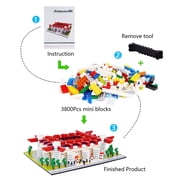 HI-REEKE Architectural Micro Mini Building Block Set San Siro Soccer Stadium Building Kit for Kid Red