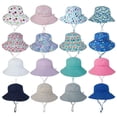 thumbnail image 3 of Sombrero de playa para niño y niña, gorra de cubo con ala ancha, protección UV para el cuello, para natación, 0 a 8 años, verano, 2023, 3 of 4