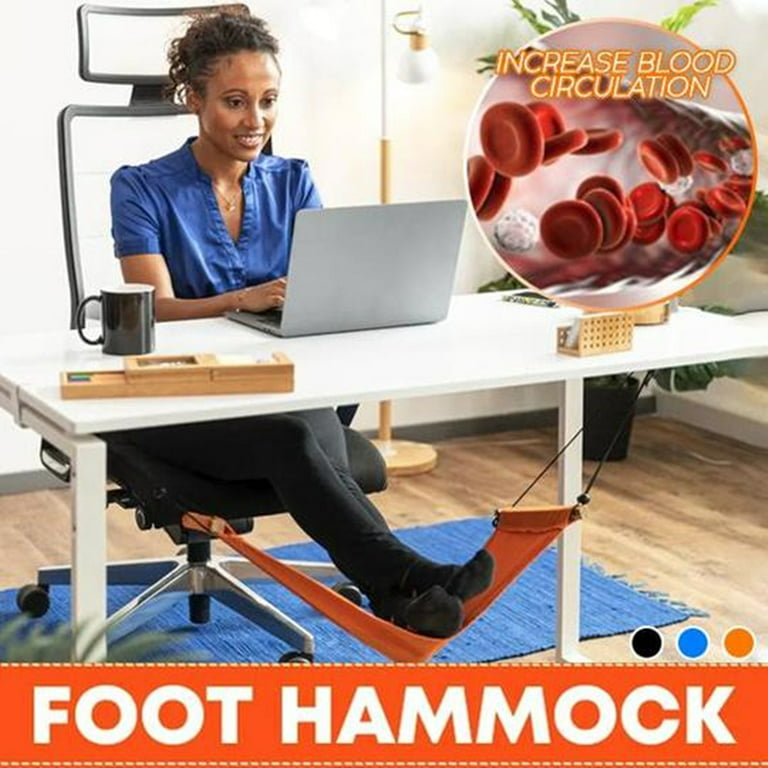Yamasan Foot Hammock Under Desk with Separate Cushion Footrest Adjustable Office Foot Rest Under Desk Hammock Portable Desk Feet Hammock