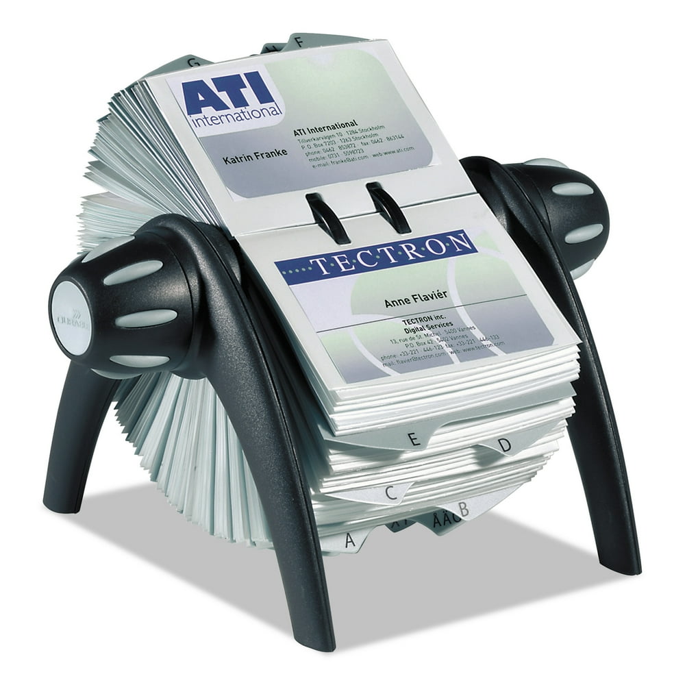 Durable VISIFIX Flip Rotary Business Card File, Holds 400 4 1/8 x 2 7/8