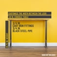 thumbnail image 4 of 3/4 In H Pipe Leg Kit Console Table - 2 pack, 4 of 10