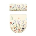 thumbnail image 5 of SEANATIVE Flowers Toilet Seat Covers for Bathroom Set Toilet Lid Tank Lid Dust Cover with Elastic Edge, 2 Pcs Soft & Washable Toilet Lid Cushion Tank Lid Pads Keep Toilet Bathroom Clean, 5 of 7