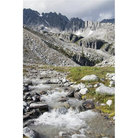 Mountain Stream & Mountains - British Columbia Canada Poster Print, 24 x