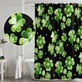 thumbnail image 5 of St. Patrick's Day Shower Curtain, Waterproof Shower Curtains for Bathroom, Watercolor Green Shamrock Polka Dots Black Washable Fabric Bathtub Curtain Set Bath Decor with 12 Hooks Extra Long 72"x96", 5 of 8