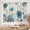 E1 Blue Flower, variant on Farmhouse Wooden Blue Teal Daisy Rustic Flower Kitchen Short Small Curtains 26x36 Inch