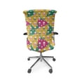 thumbnail image 5 of Ambesonne Geometric Office Chair Cover Stretchable High Back, Triangle Head Bones, Earth Yellow Jade Green, 5 of 6