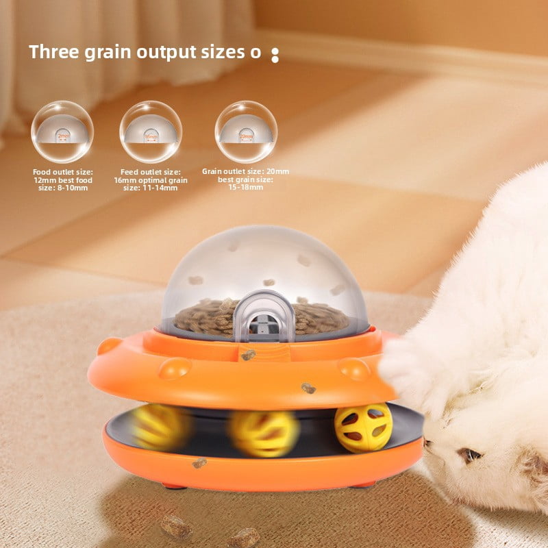 ZZR New Product Pet Remote Control Treat Dispensing Toy Electric Cat Dog Bell Ball Flying Saucer Puzzle Hidden Food Automatic Feeder