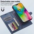 thumbnail image 5 of for iPhone 16 Pro Case, 2 in1 Multifunctional Detachable Wallet Phone Case for Men Women with RFID Blocking Card Holder Wrist Strap Shockproof Protective Case for iPhone 16 Pro (Blue), 5 of 18