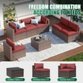 thumbnail image 3 of Clouddwell 7 Piece Patio Furniture Set Wicker Rattan Patio Conversation Set Outdoor Sectional Sofa Set with Coffee Table and Black Cushions(Waterproof Cover Included), 3 of 6