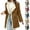 Brown, variant on Fleece Pea Coats Women Soft Fleece Lined Mid Long Trench Coats Thicken Warm Notch Neck Long Sleeve Double Breasted Winter Jackets Outerwear