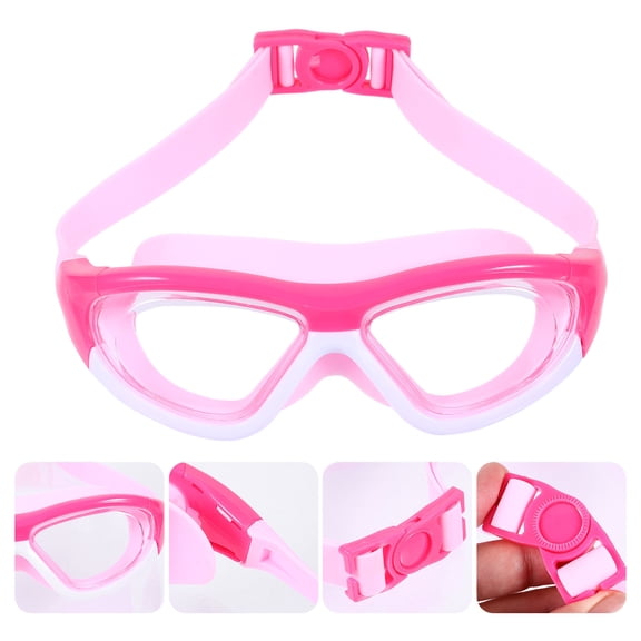 DRAFIDEEP Pink Kid's Swim Goggles, Anti-Fog, Pc Material, Comfortable Adjustable Strap, Clear Vision