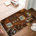 thumbnail image 5 of Haiem Log Cabin Inside Front Door Mat Indoor Outdoor Entrance, Waterproof All-Season, All-Weather Doormat, Durable Flannel Fabric, Fade Resistant, Low Profile, 16x24in, 5 of 9