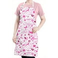thumbnail image 5 of Pink Breast Cancer Apron-Garden Aprons for Women with Pockets-Cotton Linen Waterproof Kitchen Cooking Gardening Aprons Adjustable for Kitchen,Cooking,BBQ and Salon 32"x27", 5 of 7