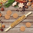 thumbnail image 5 of Rodillo de madera en relieve, rodillo tallado en relieve con patrón de alce, utilizado para hornear galletas, herramienta de bricolaje de cocina para niños Adulto 43 cm/16,9 pulgadas, 5 of 5