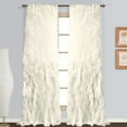 thumbnail image 1 of DiamondHome 1pc Cascade Shabby Chic Sheer Ruffled Curtain Panel (Beige, 50" X 84"), 1 of 3