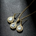 thumbnail image 7 of Teardrop Jewelry Set for Women - Sterling Silver Small Teardrop Cubic Zirconia Crystal CZ Rhinestone Drop Earrings and Pendant Necklace Set for Wedding Bride Bridesmaids Mother of Bride Prom Party, 7 of 7