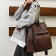 thumbnail image 3 of DQRPSEETB Lightweight Backpack Women's Leather Convertible Backpack Purse Handbag Business Backpack, 3 of 4