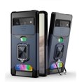 thumbnail image 1 of KOMI Étui Support Réglable avec Fente pour Support TPU+PC, Étui avec Anneau à 360 °, Support, Housse de Protection, Fenêtre Poussoir, Insert, Étui pour Carte, Compatible avec Google Pixel 8 Pro 7A/6A/5A (Bleu, Google Pixel 8), 1 of 5