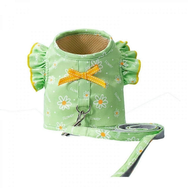 Cat and Small Dog Harness Dress with Leash for Girls Adjustable No Pull Escape Proof Soft Walking Jacket Waterproof Puppies,M