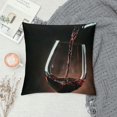 thumbnail image 2 of Orinice Red Wine Graphic Decorative Throw Pillow Cover for Home Couch Living Room Bed Sofa - Aesthetic Decor, 1PC 24x24in, 2 of 5