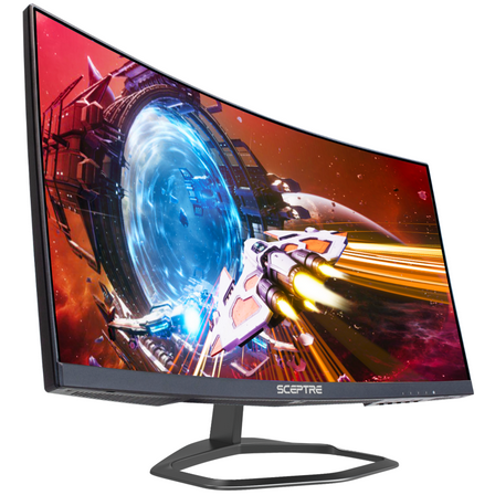 Sceptre Curved 24.5-inch Gaming Monitor up to 240Hz 1080p R1500 1ms DisplayPort x2 HDMI x2 Blue Light Shift Build-in Speakers, Machine Black 2023 (C255B-FWT240)
