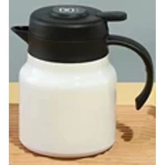 Smart LED Thermos 316 Stainless Steel Insulation Braising Teapot Large Capacity Hot Water Bottle Separating Coffee Vacuum Flask (White,800ml)