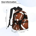 thumbnail image 3 of Goofa Brown Football On Black Print Casual Backpack for Women Men,Waterproof High School Bookbag,Lightweight Travel Daypack,Classic College Backpack,Laptob Backpack, 3 of 6