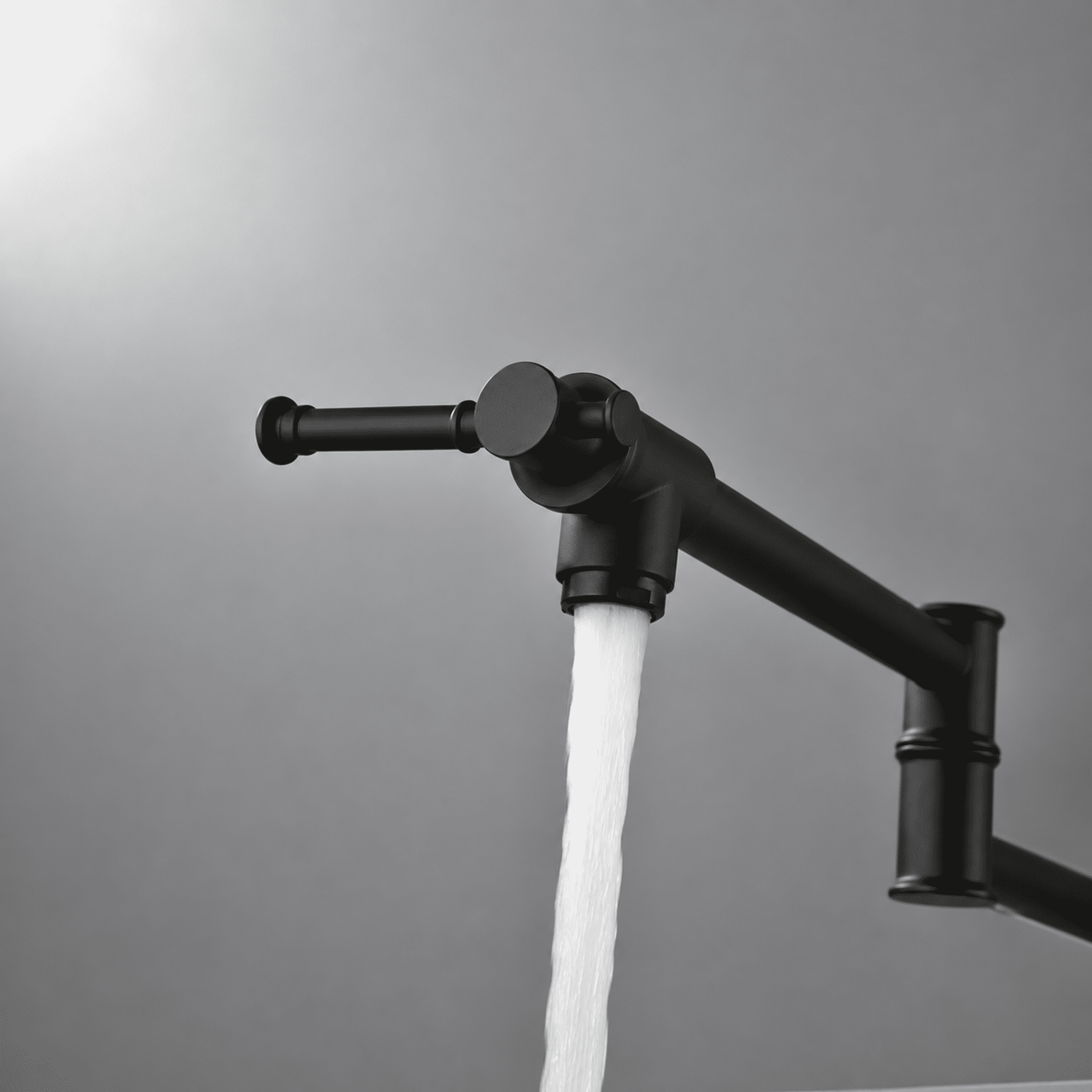 Wall mounted Pot Filler Faucet, Modern Brass Pot Filler Two-Attachment Wall Mount Folding Kitchen Pot Filler Swing Arm