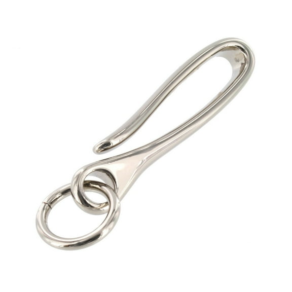 B7498 Nickel Plate, Fish Hook Key Chain, Solid Brass-LL