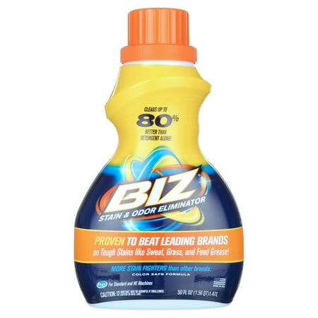 BIZ Stain and Odor Eliminator Liquid for Tough Stains, 50 fl oz