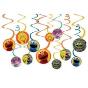 Sesame Street Party Spirals - Pack of 12 Multicolor Hanging Decorations for Fun and Vibrant Themed Gatherings, Events, and Celebrations