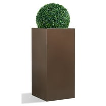 Metal Tall Planter for Outdoor or Indoor, 14Lx14Wx30H inches Large Planter Box, 25lb Espresso