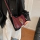 thumbnail image 2 of Bolso Bandolera Mujer Ante Con Satchel para (Vino) Rojo, 2 of 9