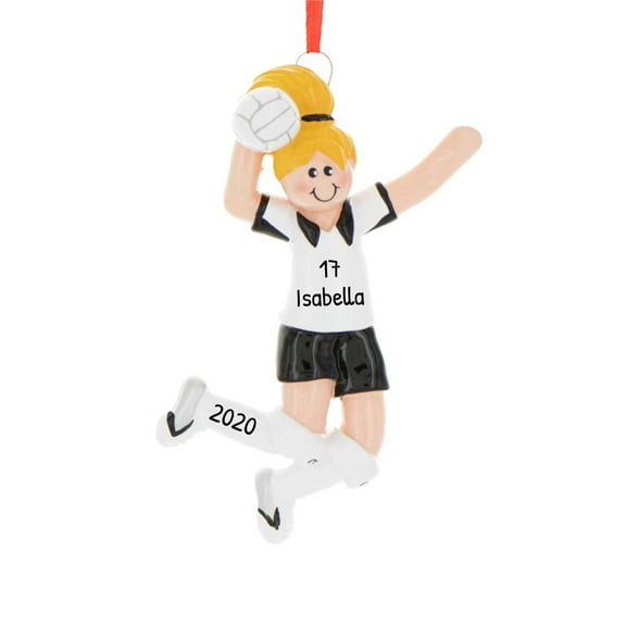 Personalized Volleyball Ornaments for Christmas Tree - Volleyball Gifts, Volleyball Gift, Volleyball Decorations, Gifts for Volleyball Players - Blonde Girl Spike - Free Customization