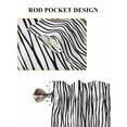 thumbnail image 6 of Black White Lines 2 Panel Kitchen Curtains for Windows, Retro Stripes Texture Minimalist Art Bathroom Privacy Curtain, Home Décor Window Treatment for Bedroom/Living Room 55"x45", 6 of 6