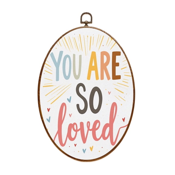 Canvas Wall Art Boho Nursery Rainbow Weather Heart Rain You Are My Sunshine Oval Framed Canvas Prints Vintage Wall Hanging Decor for Home Office Nursery Family Gift 8.6"x11.4"
