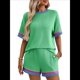 thumbnail image 1 of Conjuntos de Dos Piezas para Mujer: Sudadera Informal de Corta, Pantalones Cortos A Juego, Chándal Verde L, 1 of 7
