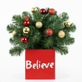 thumbnail image 2 of Haute Decor 13 Inch Believe Classic Greenery Christmas Decoration, 2 of 3