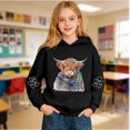 thumbnail image 7 of Tiweut Boys Girls Highland Cow Hoodies Sherpa Lined Cute Long Sleeve Pullover Western Sweatshirt Tops,Black1,5-6 Y, 7 of 7