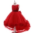 thumbnail image 4 of Vestido Para Niñas, Ropa Para Niñas Pequeñas, Vestido Para Niños Pequeños, Hilo De Red, Lazo, Fiesta De Cumpleaños, Vestido De Flores, Vestidos Para Niños, Rojo Odeerbi  LM103-3464, 4 of 5