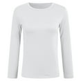 thumbnail image 5 of COMVALUE Women's Long Sleeve Tops Crew Neck Fitted Basic Tee Cozy (White, M), 5 of 6