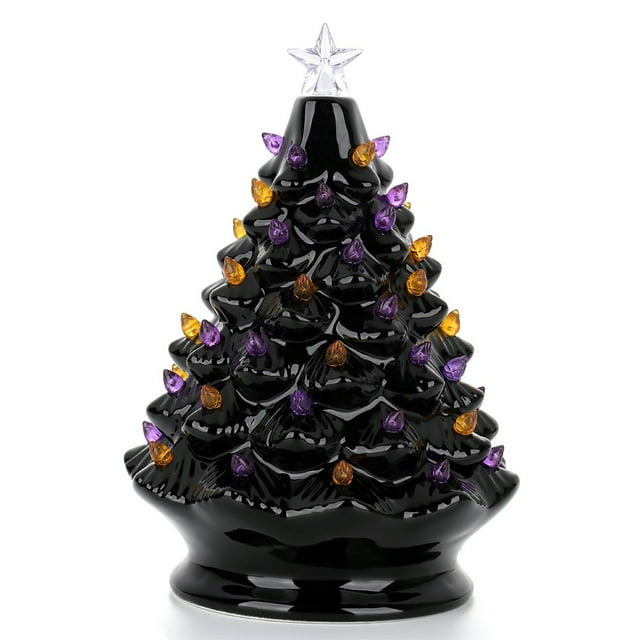 Christmas Mini Ceramic Tree Festive Christmas Tree D茅cor Vintage Desktop Decoration Winter Tree Holidays Party Supplies