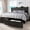 Dark Grey, variant on Einhomn Twin Bed Frame with Storage Headboard and 4 Storage Drawers, Linen Upholstered Platform Bed with Charging Station, Black