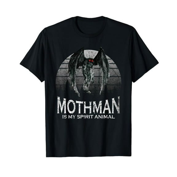 Mothman Is My Spirit Animal Cryptid Monster Black T-Shirt