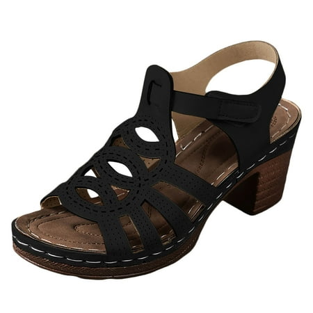 

Jungdeepe Women s Summer Outer Bottom Middle Heel Hollow Out Sandals High Heels