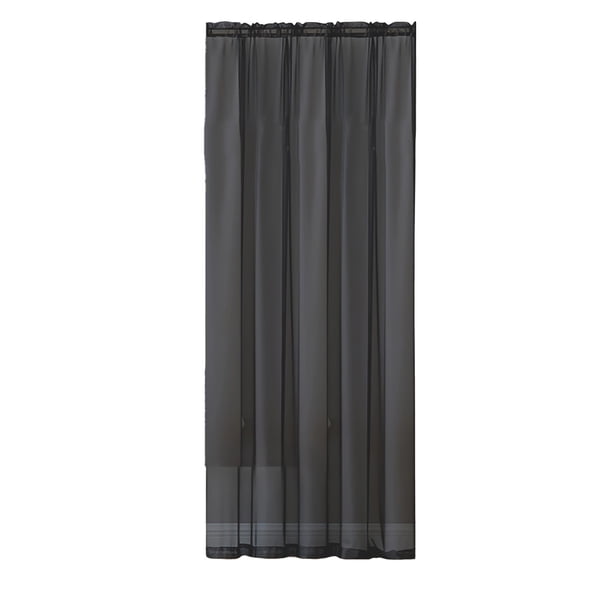 Cortinas semitransparentes para sala de estar, con bolsillo para barra, 100 x 250 cm, color liso, de gasa, filtran la luz, de poliéster, nailon y tejido Sp ex, sin ganchos, diseño para barra, ideales