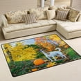 thumbnail image 2 of SKYSONIC 72x48in Autumn Forest Dog Area Rug, Fall Pumpkin Maple Leaf Non-Slip Floor Carpet for Indoor Living Dining Room and Bedroom Area, 2 of 5