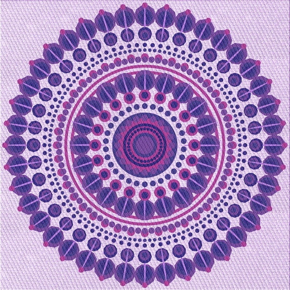 Ahgly Company Indoor Square Patterned Blossom Pink Area Rugs, 6' Square